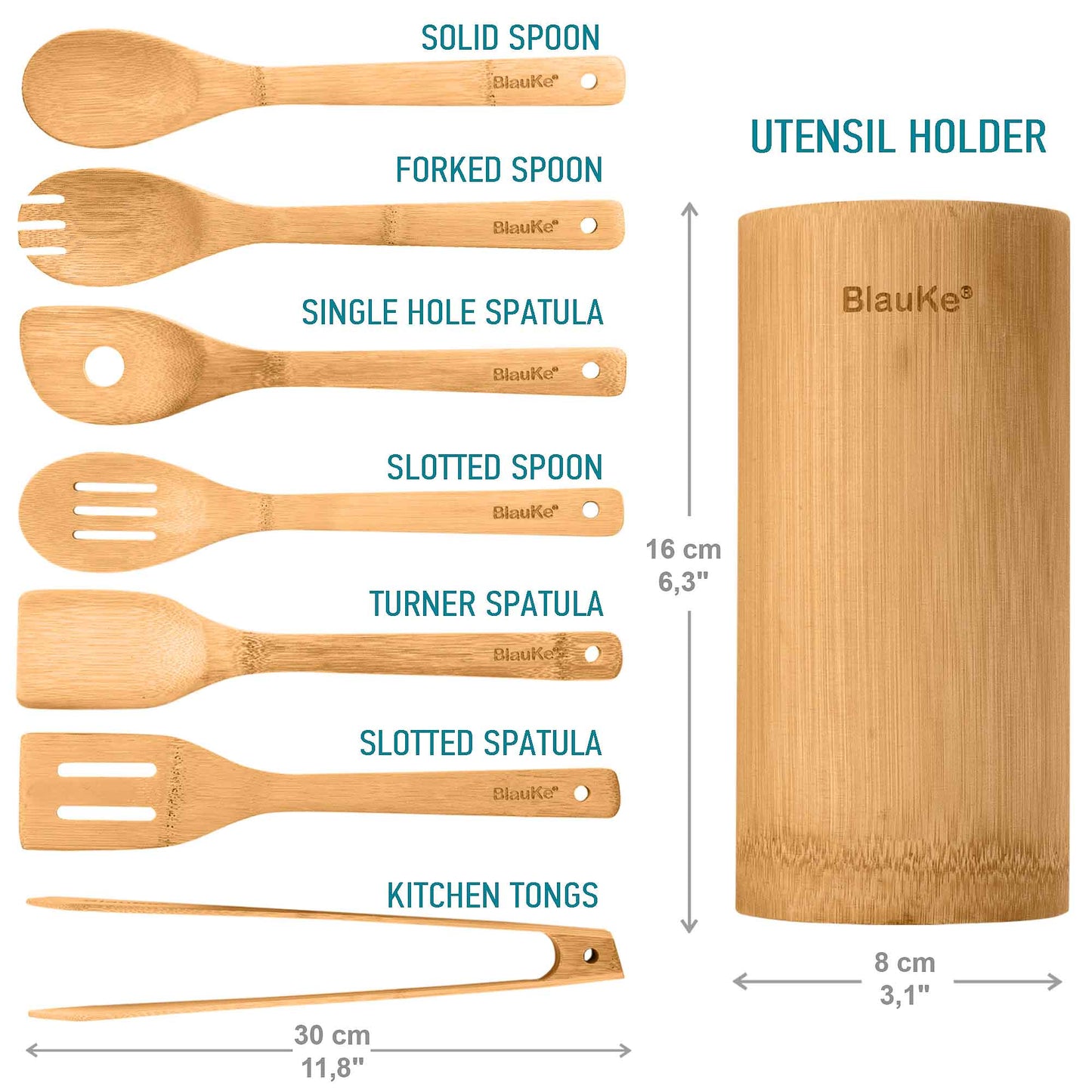Set of Bamboo ustencils