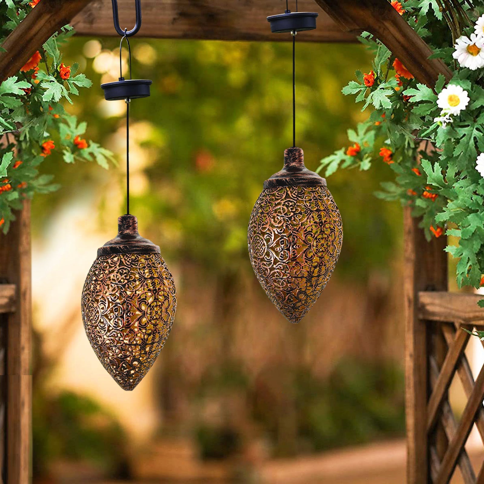 two lights under an arch
