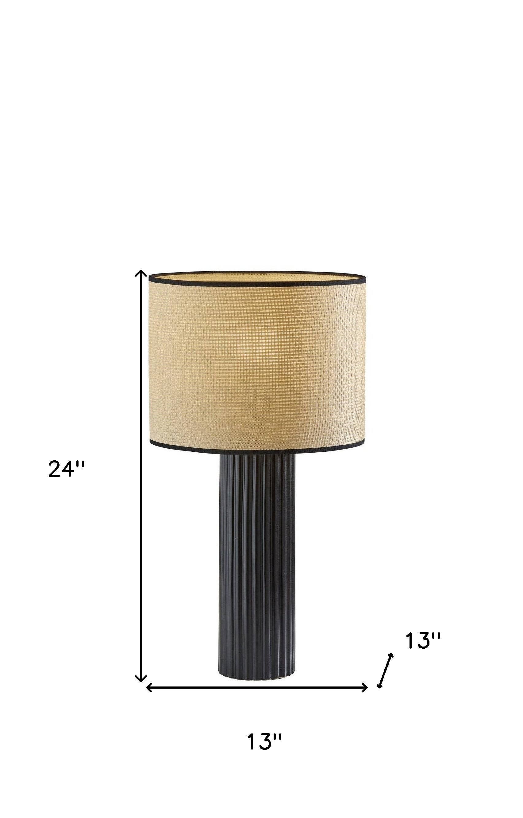 Black and beige lamp size
