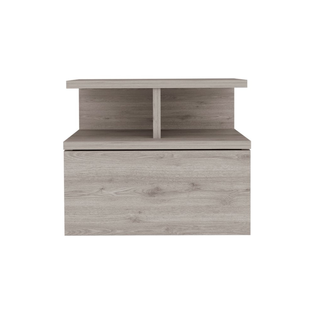 Grey floating bedside table 