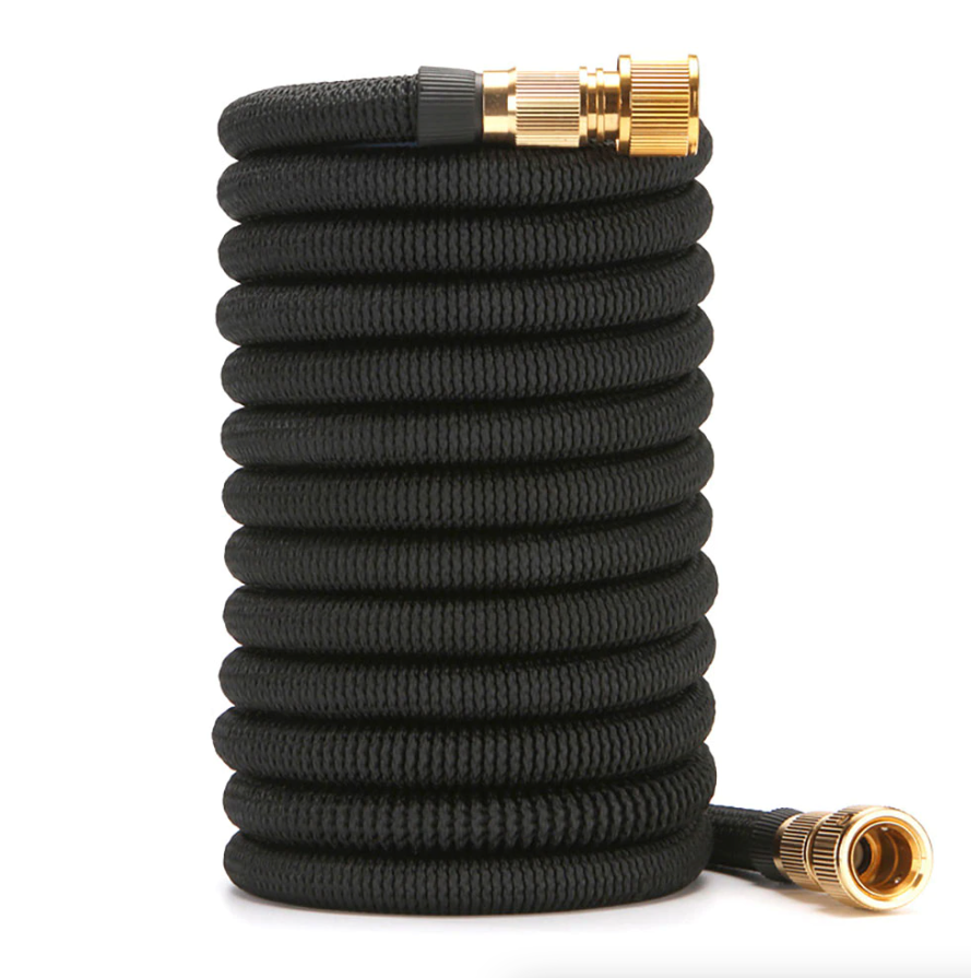 Black flexible garden hose