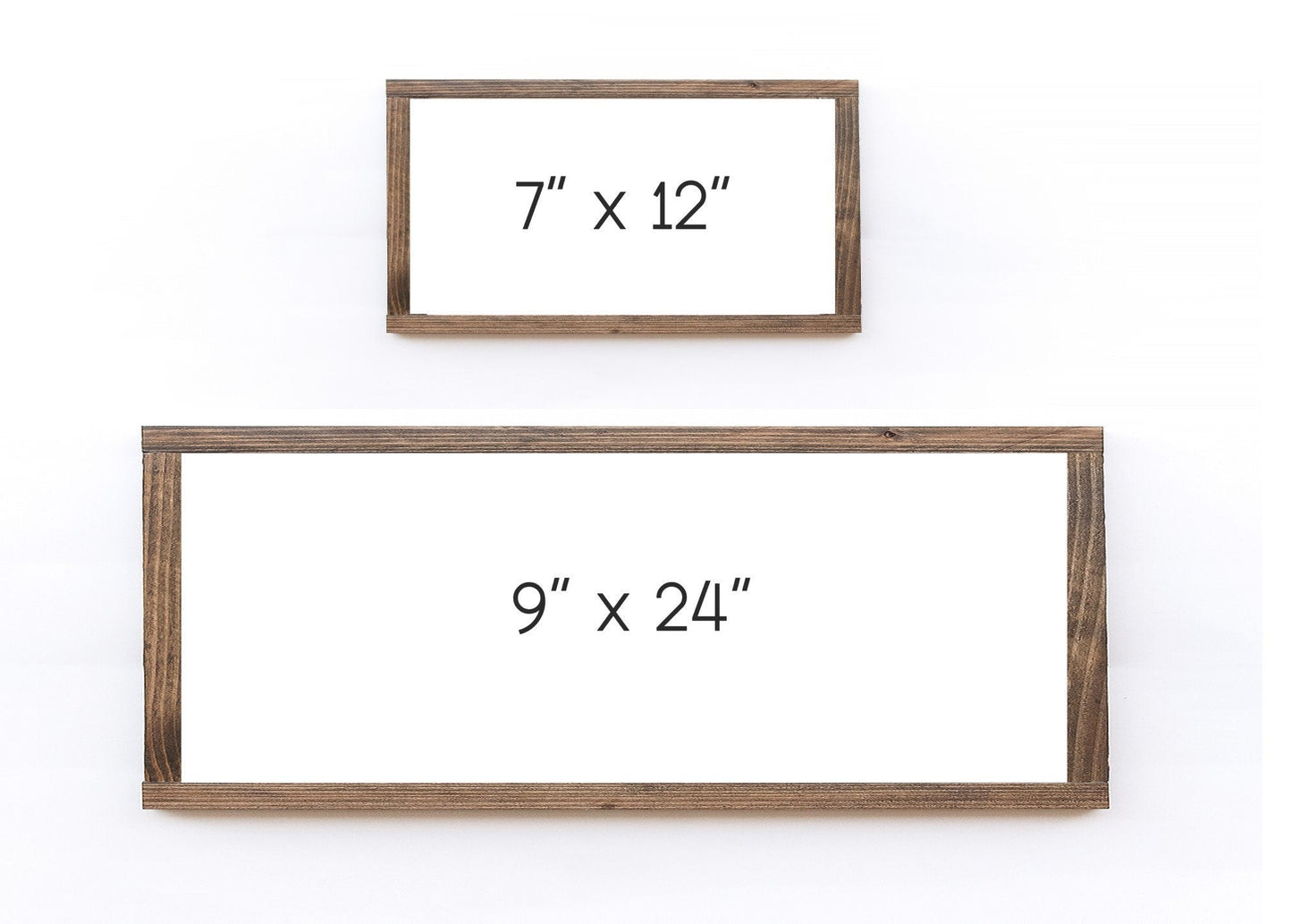 frame size 7" x 12" 9" x 24"