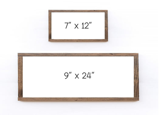 frame size 7" x 12" 9" x 24"