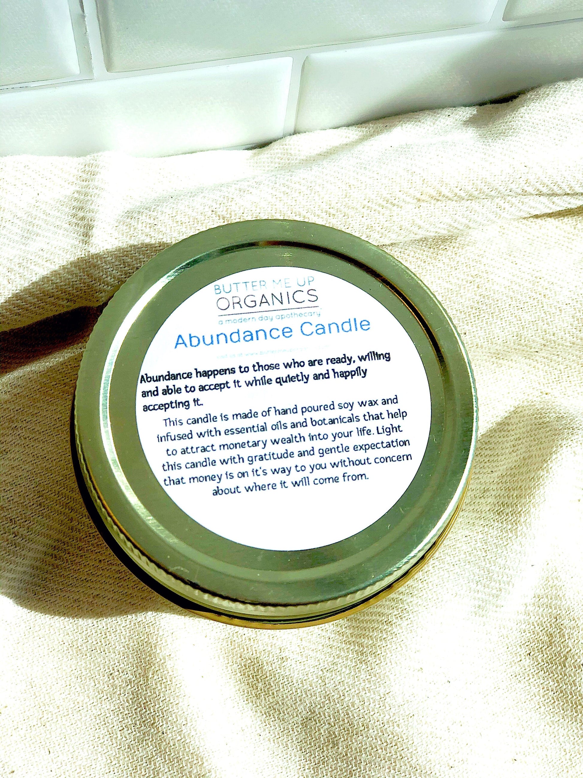 Back of a candle, abundance candle, green